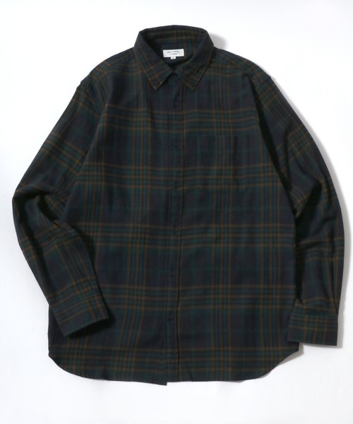 MARUKAWA(マルカワ)の「ソフトネル オンブレチェック ビエラ 長袖ボタンダウンシャツ(シャツ/ブラウス・メンズ・アイボリー/ブラック/カーキ/ブルー/ベージュ/ネイビー/ブラウン/レッド・M/L/LL)」の1枚目の写真