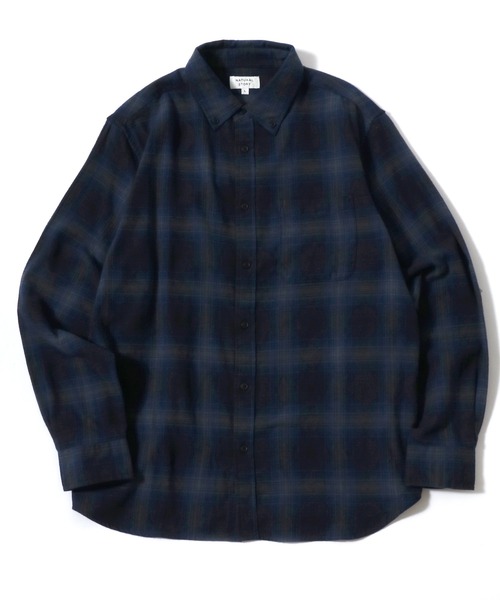 MARUKAWA(マルカワ)の「ソフトネル オンブレチェック ビエラ 長袖ボタンダウンシャツ(シャツ/ブラウス・メンズ・アイボリー/ブラック/カーキ/ブルー/ベージュ/ネイビー/ブラウン/レッド・M/L/LL)」の7枚目の写真