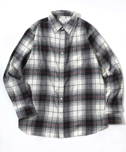 MARUKAWA(マルカワ)の「ソフトネル オンブレチェック ビエラ 長袖ボタンダウンシャツ(シャツ/ブラウス・メンズ・アイボリー/ブラック/カーキ/ブルー/ベージュ/ネイビー/ブラウン/レッド・M/L/LL)」の2枚目の写真