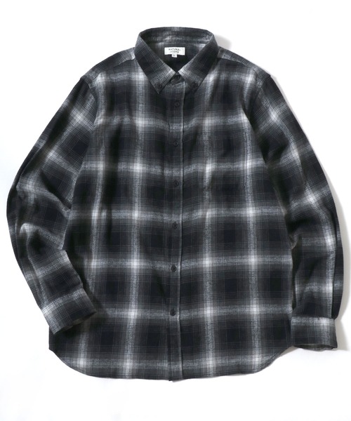 MARUKAWA(マルカワ)の「ソフトネル オンブレチェック ビエラ 長袖ボタンダウンシャツ(シャツ/ブラウス・メンズ・アイボリー/ブラック/カーキ/ブルー/ベージュ/ネイビー/ブラウン/レッド・M/L/LL)」の3枚目の写真