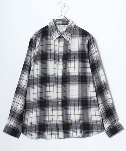 MARUKAWA(マルカワ)の「ソフトネル オンブレチェック ビエラ 長袖ボタンダウンシャツ(シャツ/ブラウス・メンズ・アイボリー/ブラック/カーキ/ブルー/ベージュ/ネイビー/ブラウン/レッド・M/L/LL)」の16枚目の写真