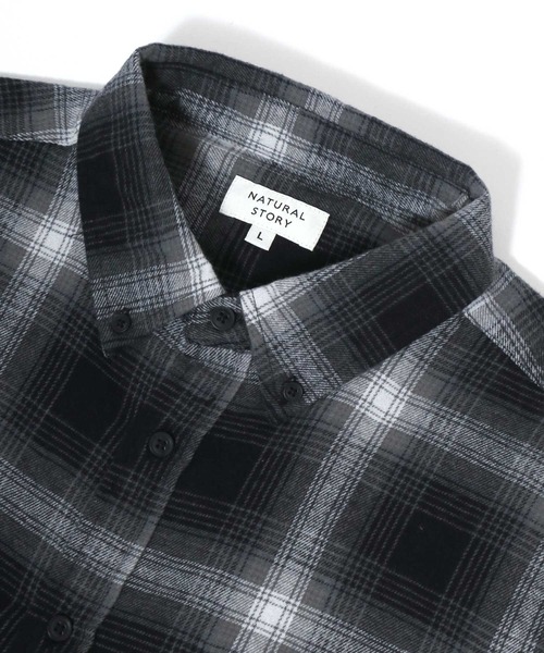 MARUKAWA(マルカワ)の「ソフトネル オンブレチェック ビエラ 長袖ボタンダウンシャツ(シャツ/ブラウス・メンズ・アイボリー/ブラック/カーキ/ブルー/ベージュ/ネイビー/ブラウン/レッド・M/L/LL)」の18枚目の写真