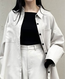 Per sist ence | ヘザーエステルツイルビッグカフスシャツ(シャツ/ブラウス)