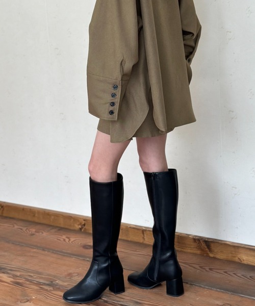 Per sist ence(パーシエンス)の「ヘザーエステルツイルビッグカフスシャツ(シャツ/ブラウス・レディース・ベージュ/アイボリー/ブラック/チャコールグレー・FREE)」の6枚目の写真