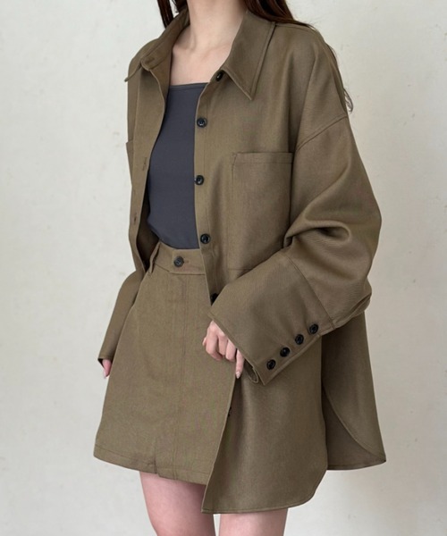 Per sist ence(パーシエンス)の「ヘザーエステルツイルビッグカフスシャツ(シャツ/ブラウス・レディース・ベージュ/アイボリー/ブラック/チャコールグレー・FREE)」の13枚目の写真