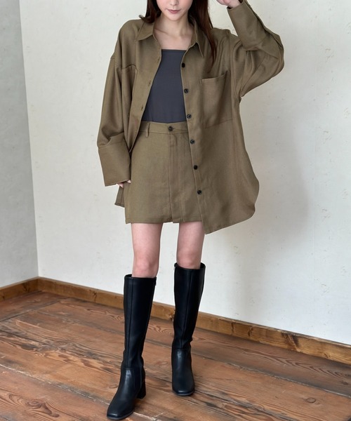 Per sist ence(パーシエンス)の「ヘザーエステルツイルビッグカフスシャツ(シャツ/ブラウス・レディース・ベージュ/アイボリー/ブラック/チャコールグレー・FREE)」の15枚目の写真