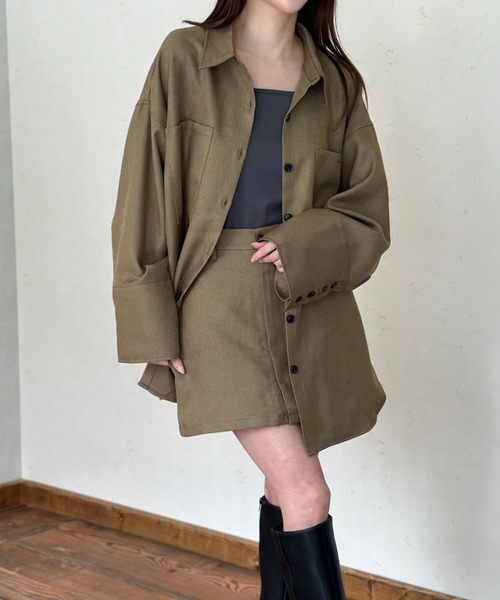 Per sist ence(パーシエンス)の「ヘザーエステルツイルビッグカフスシャツ(シャツ/ブラウス・レディース・ベージュ/アイボリー/ブラック/チャコールグレー・FREE)」の17枚目の写真