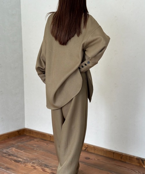 Per sist ence(パーシエンス)の「ヘザーエステルツイルビッグカフスシャツ(シャツ/ブラウス・レディース・ベージュ/アイボリー/ブラック/チャコールグレー・FREE)」の21枚目の写真