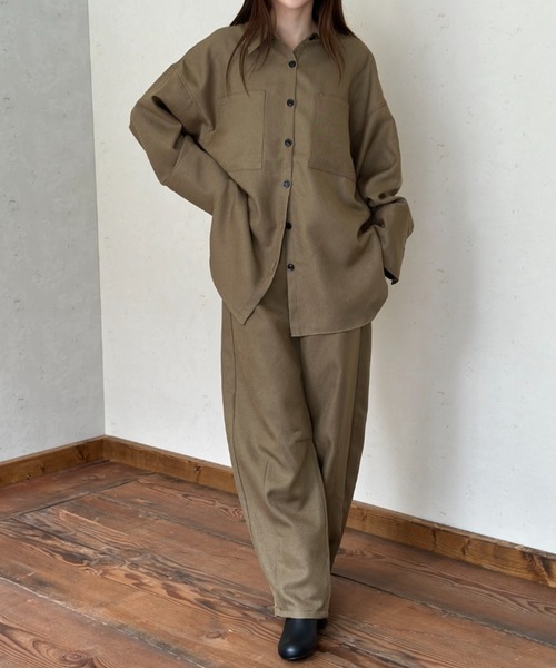Per sist ence(パーシエンス)の「ヘザーエステルツイルビッグカフスシャツ(シャツ/ブラウス・レディース・ベージュ/アイボリー/ブラック/チャコールグレー・FREE)」の18枚目の写真