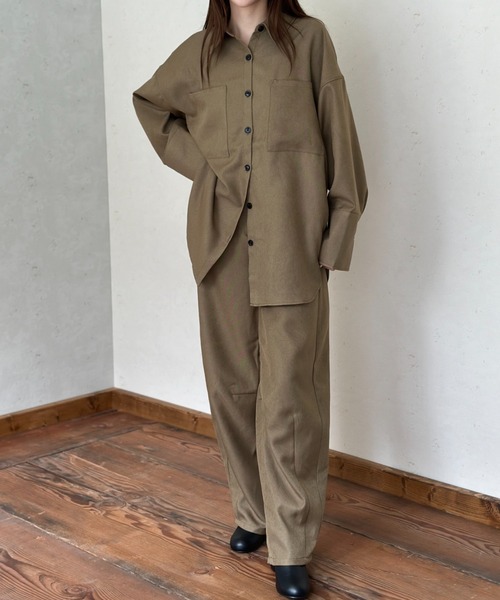 Per sist ence(パーシエンス)の「ヘザーエステルツイルビッグカフスシャツ(シャツ/ブラウス・レディース・ベージュ/アイボリー/ブラック/チャコールグレー・FREE)」の19枚目の写真