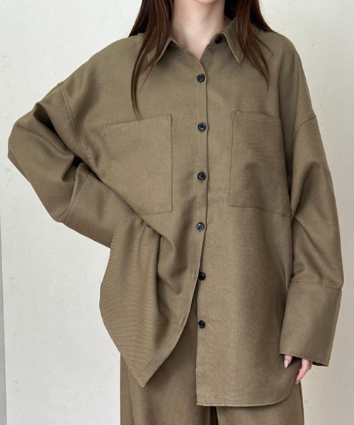 Per sist ence(パーシエンス)の「ヘザーエステルツイルビッグカフスシャツ(シャツ/ブラウス・レディース・ベージュ/アイボリー/ブラック/チャコールグレー・FREE)」の20枚目の写真