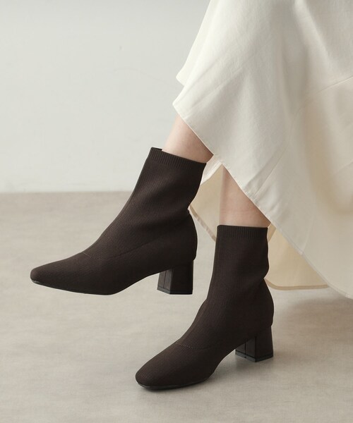 OPAQUE.CLIP（オペークドットクリップ）の「◆【カップインソール】ニットショートブーツ（ブーツ・レディース・ブラック/ブラウン系その他・01/02/03）」の3枚目の写真