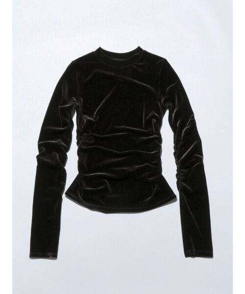 VEQUM（VEQUM）の「【VEQUM】GATHER FIT VELOUR TOPS（Tシャツ/カットソー・レディース・ブラウン/ブルー/ブラック・FREE）」の13枚目の写真