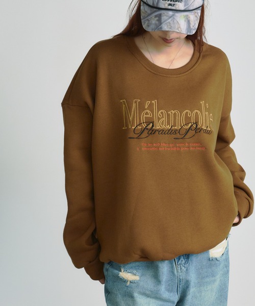 BLANK　（ブランク）の「Embroidered Logo Sweatshirt / 刺繍ロゴ ビッグスウェット（スウェット・レディース・ブラウン系その他/グレー系その他/ネイビー系/ライトグレー/ブラウン/ネイビー・FREE）」の13枚目の写真