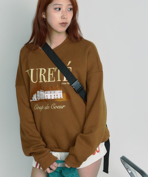 BLANK　（ブランク）の「Embroidered Logo Sweatshirt / 刺繍ロゴ ビッグスウェット（スウェット・レディース・ブラウン系その他/グレー系その他/ネイビー系/ライトグレー/ブラウン/ネイビー・FREE）」の8枚目の写真