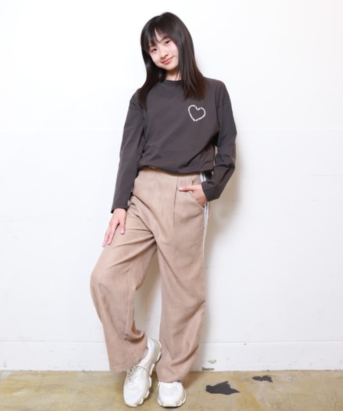 RiCO SUCRE(リコシュクレ)の「RiCO SUCRE/リコシュクレ サイドラインワイドパンツ(その他パンツ・キッズ・ベージュ/チャコールグレー/ブラック・160/150/140/130)」の10枚目の写真