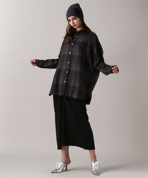 FOREVER 21（フォーエバー トゥエンティーワン）の「【Beverly Hills Polo Club】別注 チェックルーズシャツ（シャツ/ブラウス・レディース・オレンジ/ネイビー/イエロー/グレー/ブラック・FREE）」の7枚目の写真