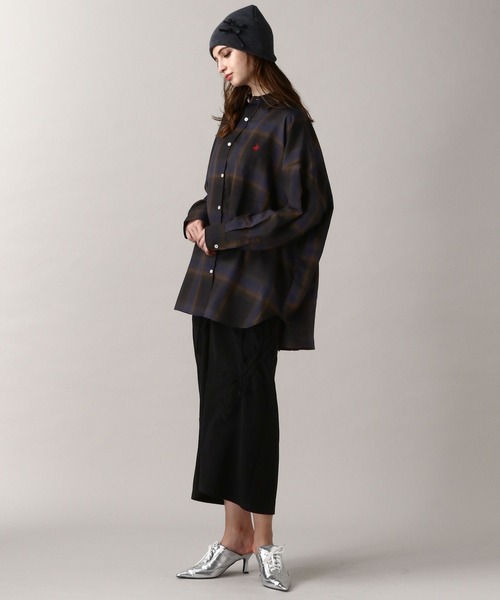 FOREVER 21（フォーエバー トゥエンティーワン）の「【Beverly Hills Polo Club】別注 チェックルーズシャツ（シャツ/ブラウス・レディース・オレンジ/ネイビー/イエロー/グレー/ブラック・FREE）」の8枚目の写真