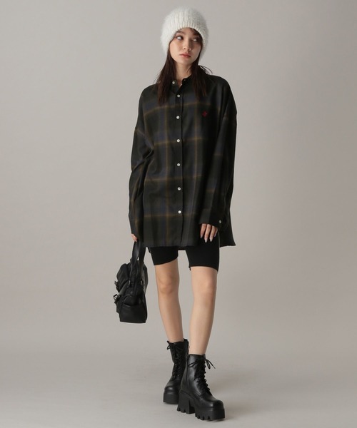 FOREVER 21（フォーエバー トゥエンティーワン）の「【Beverly Hills Polo Club】別注 チェックルーズシャツ（シャツ/ブラウス・レディース・オレンジ/ネイビー/イエロー/グレー/ブラック・FREE）」の12枚目の写真