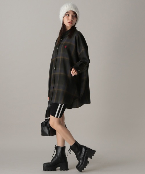 FOREVER 21（フォーエバー トゥエンティーワン）の「【Beverly Hills Polo Club】別注 チェックルーズシャツ（シャツ/ブラウス・レディース・オレンジ/ネイビー/イエロー/グレー/ブラック・FREE）」の13枚目の写真