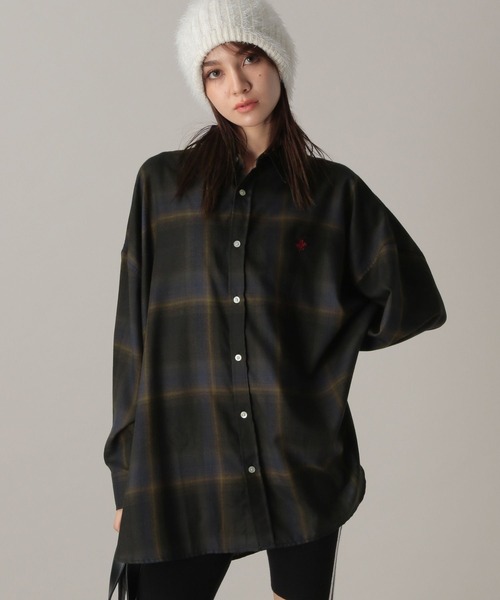 FOREVER 21（フォーエバー トゥエンティーワン）の「【Beverly Hills Polo Club】別注 チェックルーズシャツ（シャツ/ブラウス・レディース・オレンジ/ネイビー/イエロー/グレー/ブラック・FREE）」の14枚目の写真