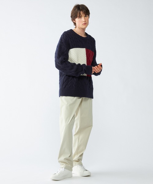 TOMMY HILFIGER（トミーヒルフィガー）の「ケーブルフラッグセーター（ニット/セーター・メンズ・ネイビー・LARGE/MEDIUM/SMALL/X-LARGE）」の9枚目の写真