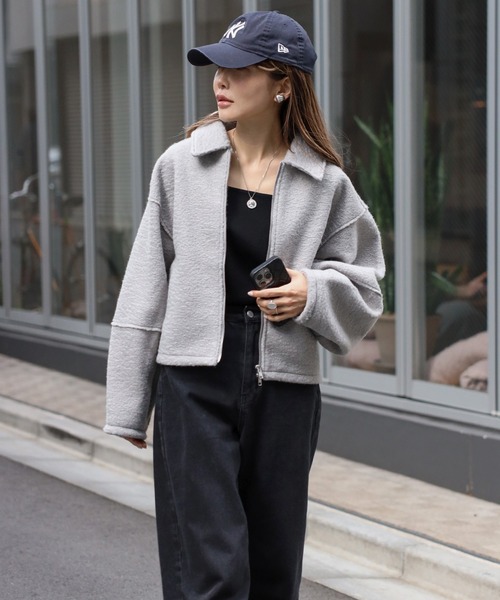 セール】ブークレステンカラーWジップブルゾン（ブルゾン）｜Bonjour