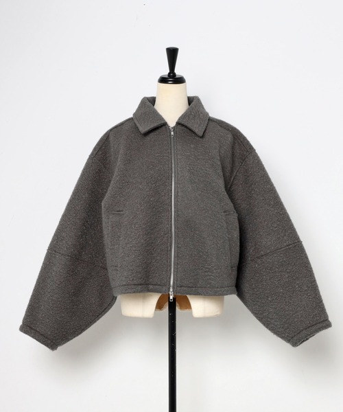 Bonjour Sagan(ボンジュールサガン)の「ブークレステンカラーWジップブルゾン(ブルゾン・レディース・ライトグレー/アイボリー/チャコールグレー・FREE)」の9枚目の写真