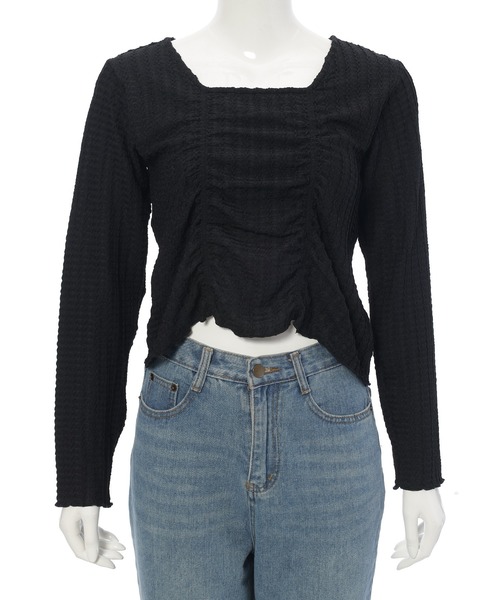 fifth（フィフス）の「ギャザーデザイントップス（Tシャツ/カットソー・レディース・カーキ/ブラック/ブラウン・M）」の8枚目の写真