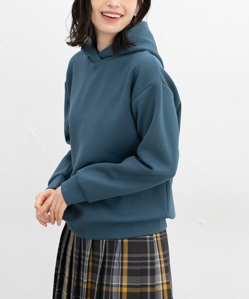 Honeys（ハニーズ）の「きれいめパーカー（パーカー・レディース・オフホワイト/ブラック/ブルー/ピンク/ダークブラウン・S/M/L/LL/3L）」の4枚目の写真