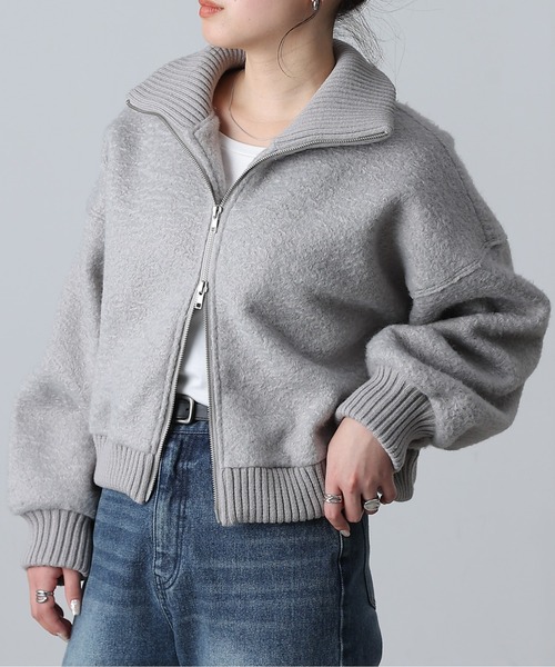 COLONY 2139（コロニートゥーワンスリーナイン）の「ブークレスタンドWジップブルゾン（ブルゾン・レディース・アイボリー/ブラック/ライトグレー・FREE）」の3枚目の写真