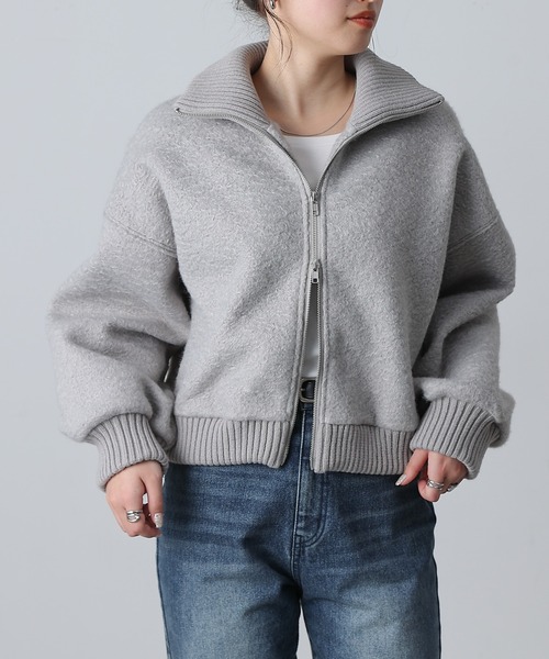 COLONY 2139（コロニートゥーワンスリーナイン）の「ブークレスタンドWジップブルゾン（ブルゾン・レディース・アイボリー/ブラック/ライトグレー・FREE）」の12枚目の写真