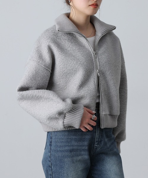 COLONY 2139（コロニートゥーワンスリーナイン）の「ブークレスタンドWジップブルゾン（ブルゾン・レディース・アイボリー/ブラック/ライトグレー・FREE）」の13枚目の写真