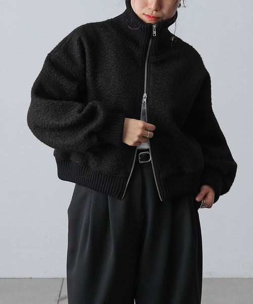 COLONY 2139（コロニートゥーワンスリーナイン）の「ブークレスタンドWジップブルゾン（ブルゾン・レディース・アイボリー/ブラック/ライトグレー・FREE）」の4枚目の写真