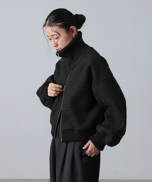 COLONY 2139（コロニートゥーワンスリーナイン）の「ブークレスタンドWジップブルゾン（ブルゾン・レディース・アイボリー/ブラック/ライトグレー・FREE）」の6枚目の写真