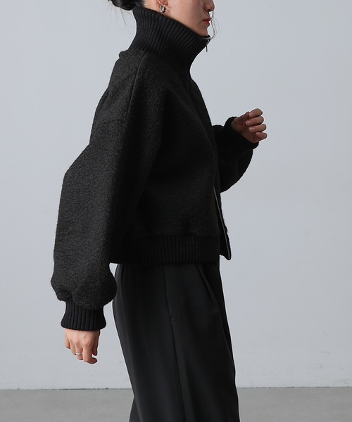 COLONY 2139（コロニートゥーワンスリーナイン）の「ブークレスタンドWジップブルゾン（ブルゾン・レディース・アイボリー/ブラック/ライトグレー・FREE）」の7枚目の写真