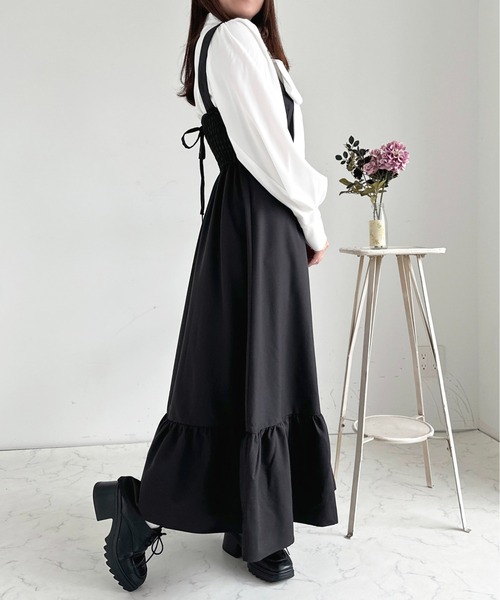 美品　セルフポートレイト　ティアード　スパンコール　ビジュー　フレア　ワンピース クロスネックフレアワンピース