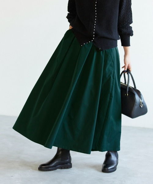 IENA シアーランダムフレアスカート 38 善き 