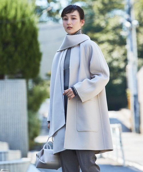 qualite(カリテ)の「【ストール取り外し可能】ダブルフェイスストールコート(チェスターコート・レディース・チャコールグレー/ライトベージュ・36/38)」の22枚目の写真