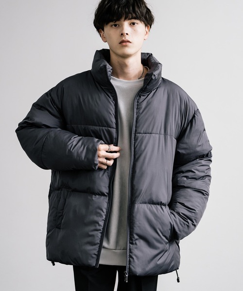 Rocky Monroe（ロッキーモンロー）の「オーバーサイズファイバーダウン中綿ジャケット（ダウンジャケット/コート・メンズ・ブラック系/オフホワイト/カーキ/ブラック/ブルー/グレー/ベージュ/ネイビー/チャコール・M/XL/L）」の19枚目の写真