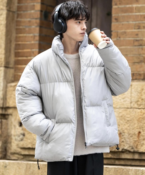 Rocky Monroe（ロッキーモンロー）の「オーバーサイズファイバーダウン中綿ジャケット（ダウンジャケット/コート・メンズ・ブラック系/オフホワイト/カーキ/ブラック/ブルー/グレー/ベージュ/ネイビー/チャコール・M/XL/L）」の11枚目の写真