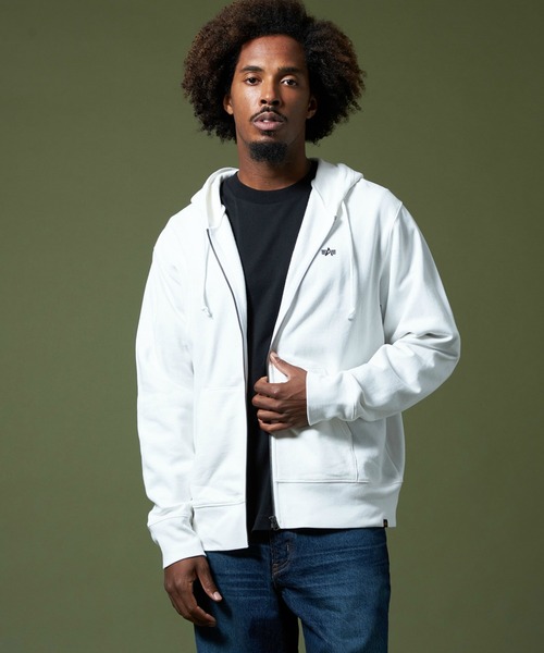 【セール】ベーシックAシンボルフルジップパーカー（パーカー）｜ALPHA（アルファ）