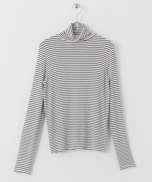 SENSE OF PLACE by URBAN RESEARCH（センスオブプレイスバイアーバンリサーチ）の「メローハイネックトップ（Tシャツ/カットソー・レディース・グリーン/ホワイト系その他/チャコールグレー/アイボリー/ブラック/イエロー・ONE）」の15枚目の写真