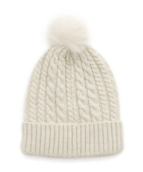 Seraph（セラフ）の「ファー梵天付きカラフルニット帽子（ニットキャップ/ビーニー・キッズ・ブルー/アイボリー/ピンク・50/54/58）」の5枚目の写真