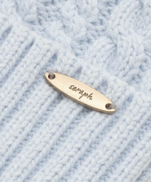 Seraph（セラフ）の「ファー梵天付きカラフルニット帽子（ニットキャップ/ビーニー・キッズ・ブルー/アイボリー/ピンク・50/54/58）」の9枚目の写真