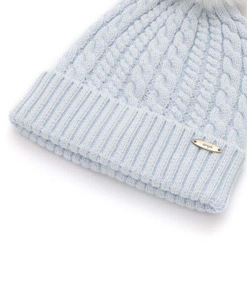 Seraph（セラフ）の「ファー梵天付きカラフルニット帽子（ニットキャップ/ビーニー・キッズ・ブルー/アイボリー/ピンク・50/54/58）」の10枚目の写真