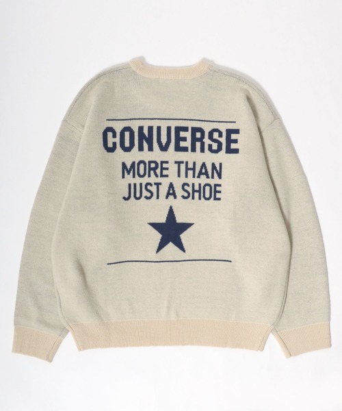 CONVERSE（コンバース）の「CONVERSE（コンバース）ブランドロゴジャガード編みニットセータープルオーバー レディース（ニット/セーター・レディース・ダークグリーン/ブラック系その他2/アイボリー/イエロー系その他/ブラック系その他/ホワイト系その他/ベージュ/チャコールグレー/ブラック/ネイビー/レッド/ホワイト系その他2・M/L）」の3枚目の写真