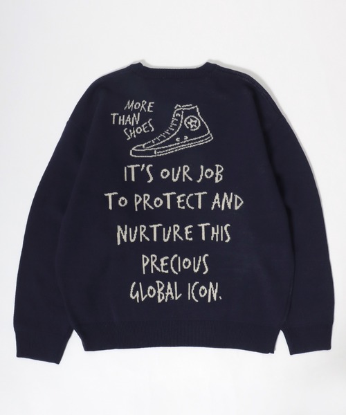 CONVERSE（コンバース）の「CONVERSE（コンバース）ブランドロゴジャガード編みニットセータープルオーバー レディース（ニット/セーター・レディース・ダークグリーン/ブラック系その他2/アイボリー/イエロー系その他/ブラック系その他/ホワイト系その他/ベージュ/チャコールグレー/ブラック/ネイビー/レッド/ホワイト系その他2・M/L）」の10枚目の写真