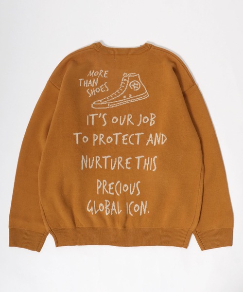 CONVERSE（コンバース）の「CONVERSE（コンバース）ブランドロゴジャガード編みニットセータープルオーバー レディース（ニット/セーター・レディース・ダークグリーン/ブラック系その他2/アイボリー/イエロー系その他/ブラック系その他/ホワイト系その他/ベージュ/チャコールグレー/ブラック/ネイビー/レッド/ホワイト系その他2・M/L）」の11枚目の写真