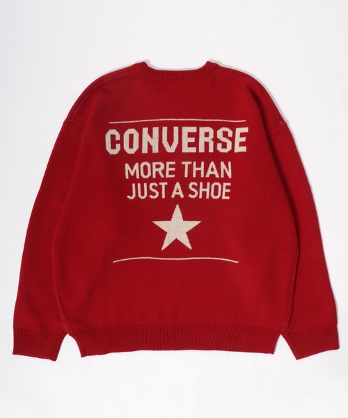 CONVERSE（コンバース）の「CONVERSE（コンバース）ブランドロゴジャガード編みニットセータープルオーバー レディース（ニット/セーター・レディース・ダークグリーン/ブラック系その他2/アイボリー/イエロー系その他/ブラック系その他/ホワイト系その他/ベージュ/チャコールグレー/ブラック/ネイビー/レッド/ホワイト系その他2・M/L）」の12枚目の写真